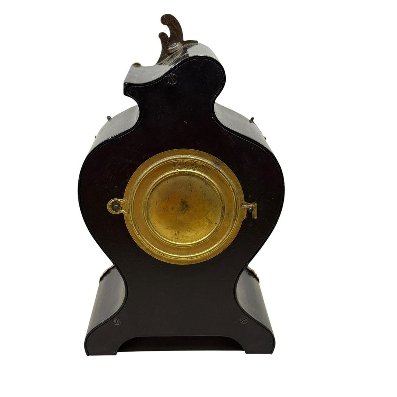 Antique Ansonia Black Mantel Clock with Gilt Metal Mounts (c. 1890–1910)