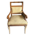 Vintage Regency-Style Scroll-Arm Chair with Turned Crest