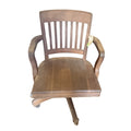 Lot of 4 Office Chairs incl. Antique Oak Banker's Swivel Chair