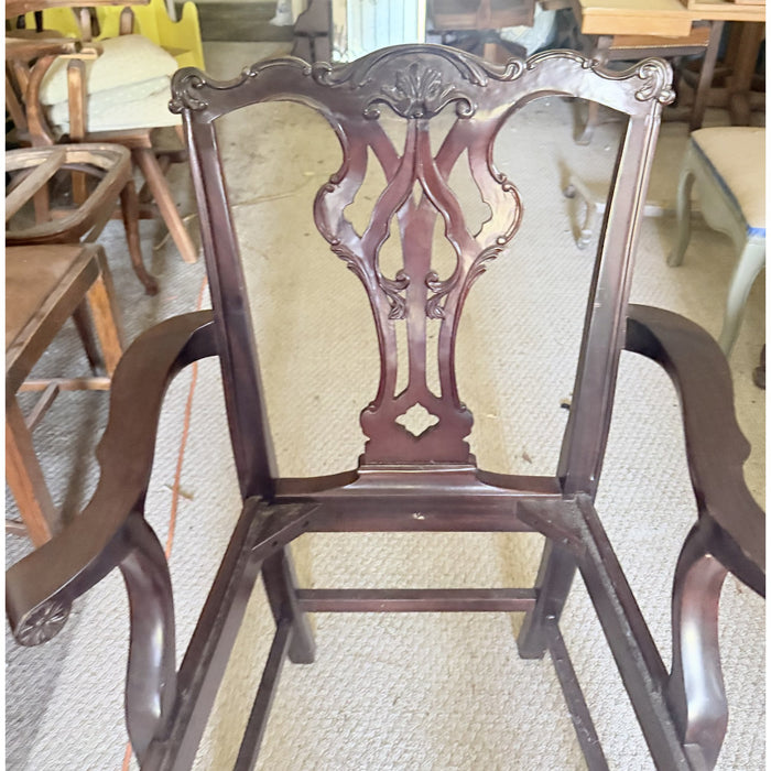 Carved Chippendale-Style Armchair Frame — Ready for Upholstery