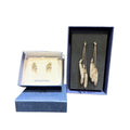 Two Pairs of Vintage Earrings — Gold-Tone Mesh Dangles & Cluster Studs