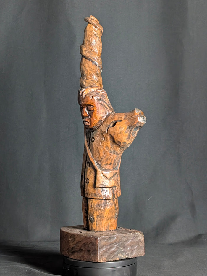 “Call to the Sky” – Hand-Carved Folk Art Sculpture (RMB)
