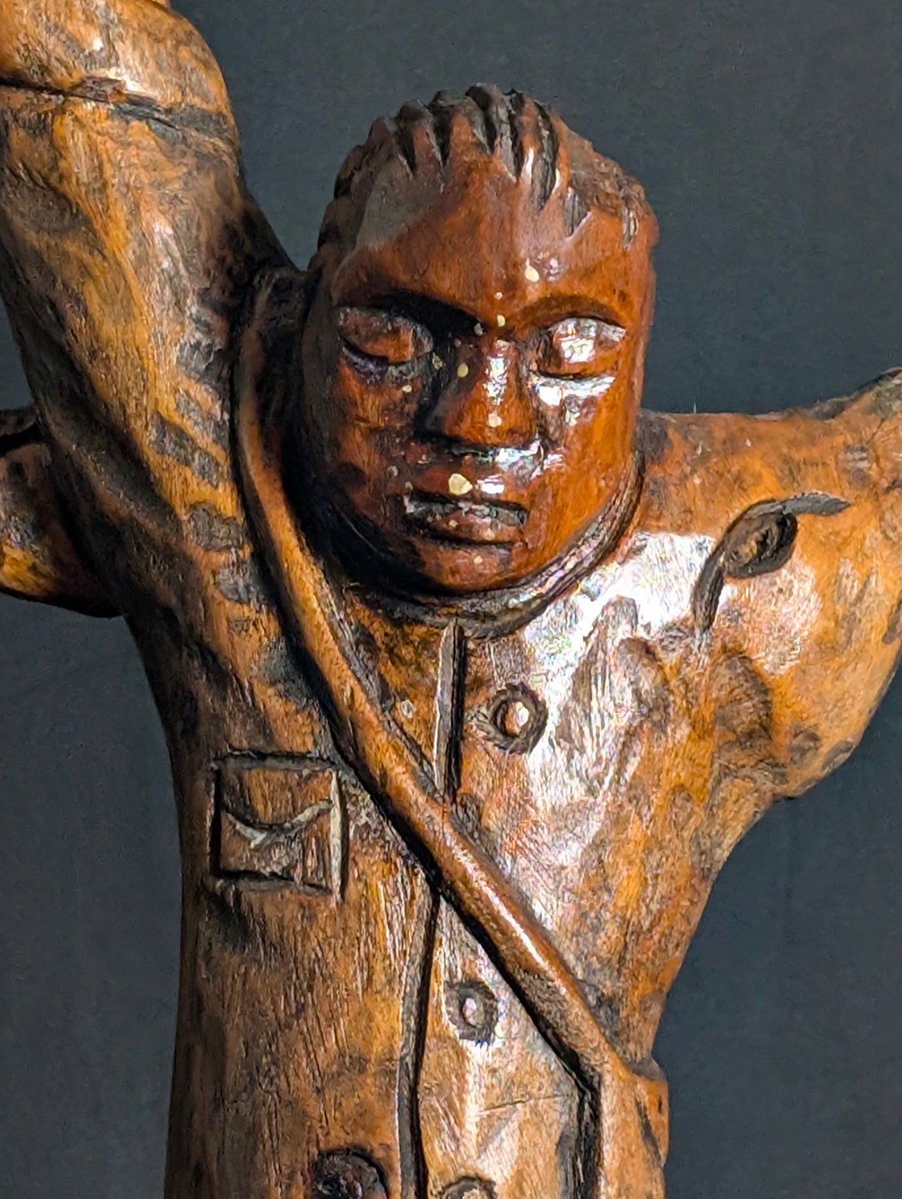 “Call to the Sky” – Hand-Carved Folk Art Sculpture (RMB)