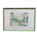 Framed Architectural Landscape — Original Watercolor &amp; Ink Drawing