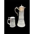 Vintage Silverplate &amp; Glass Water Pitcher with Stein