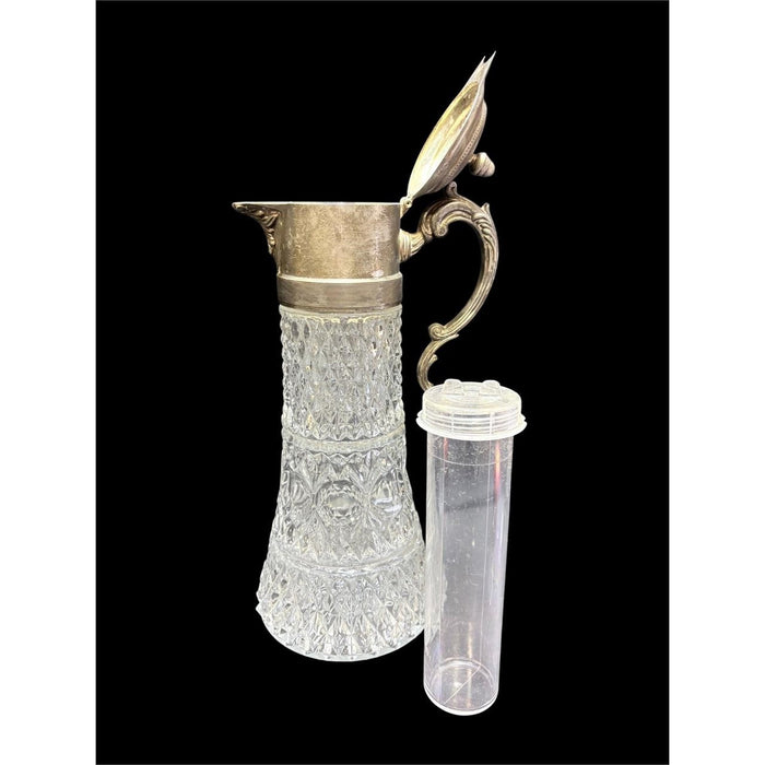 Vintage Silverplate &amp; Glass Water Pitcher with Stein