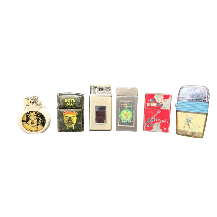 6 Vintage Novelty Lighters — Assorted Collectible Lot