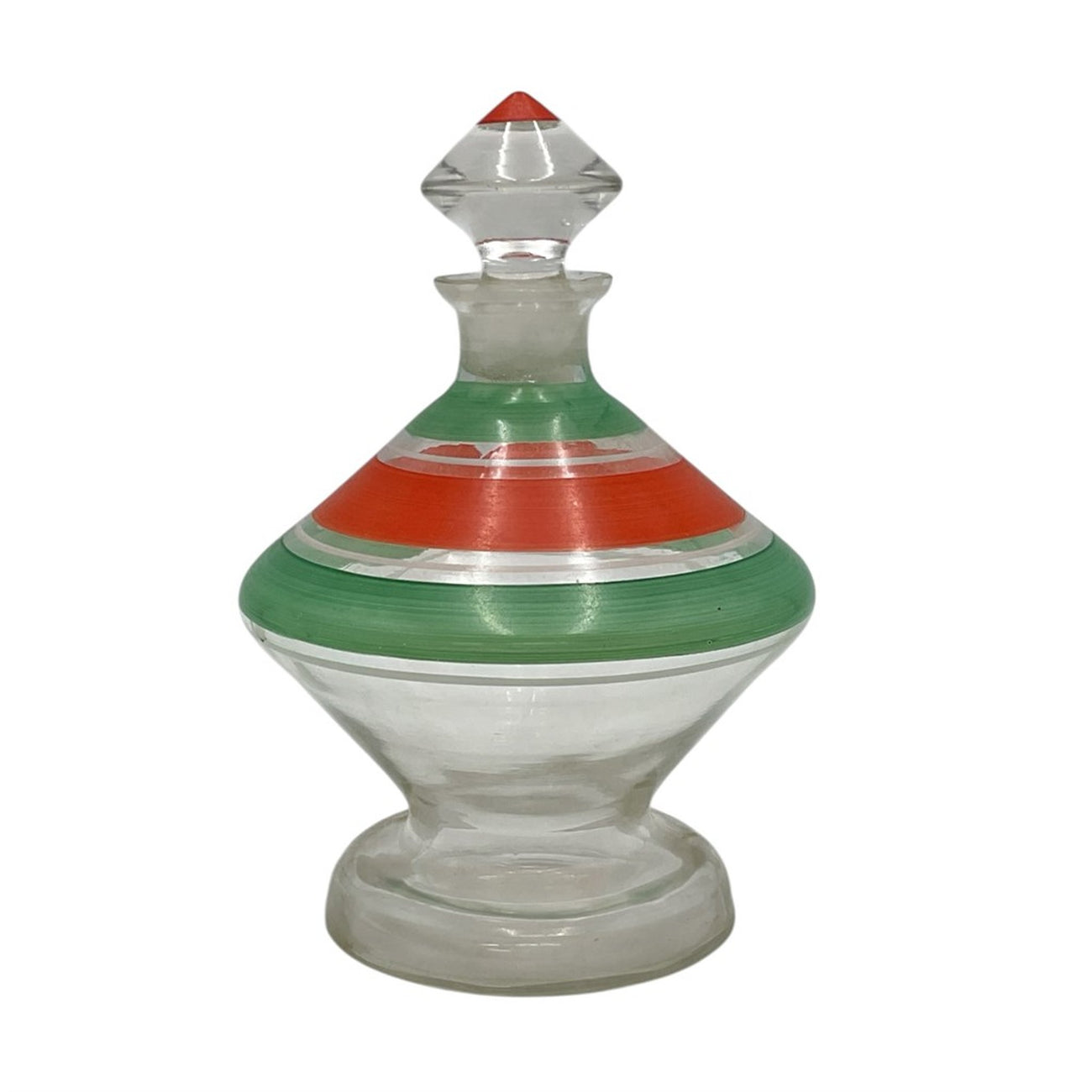 Czech Art Deco decanter with painted bands