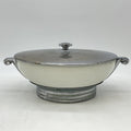 Manning-Bowman Art Deco Chrome Covered Server with Porcelain Insert