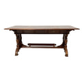 Antique Renaissance Revival Carved Walnut Library Table / Writing Desk — Leather Top