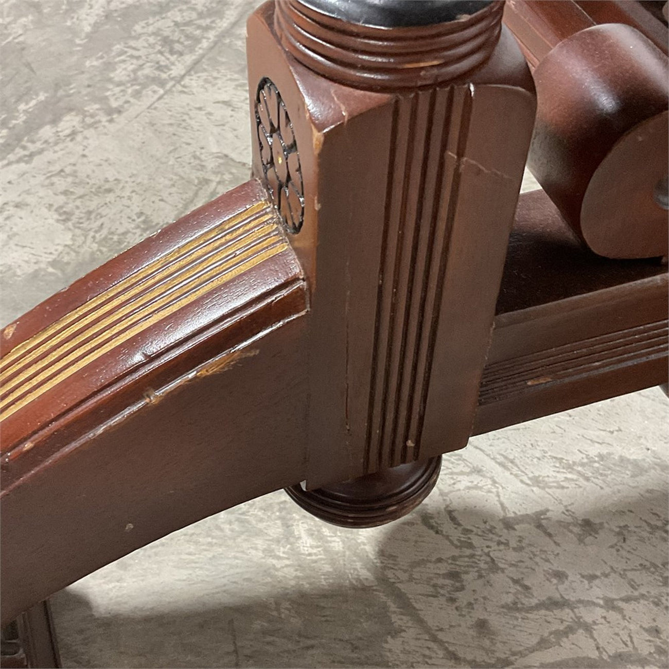 Antique Renaissance Revival Carved Walnut Library Table / Writing Desk — Leather Top