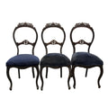 Set of 3 Victorian Carved Balloon-Back Side Chairs