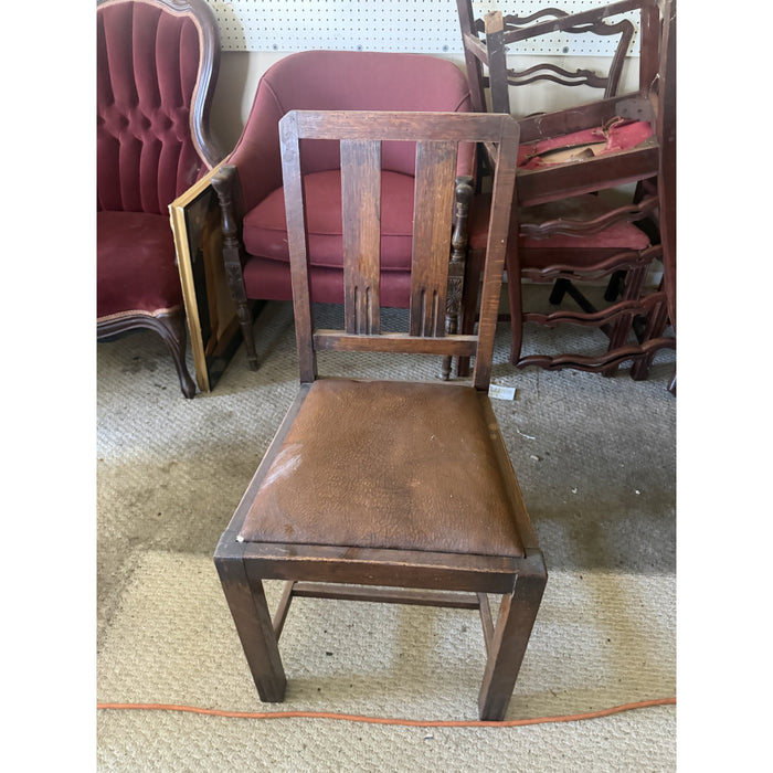 Project Pair: Slat-Back Chair with Leather Seat + Companion Chair