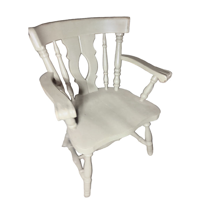 Sage-Painted Farmhouse Fiddle-Back Armchair