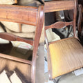Pair of Duncan Phyfe-Style Side Chairs, Gold Metallic Seats