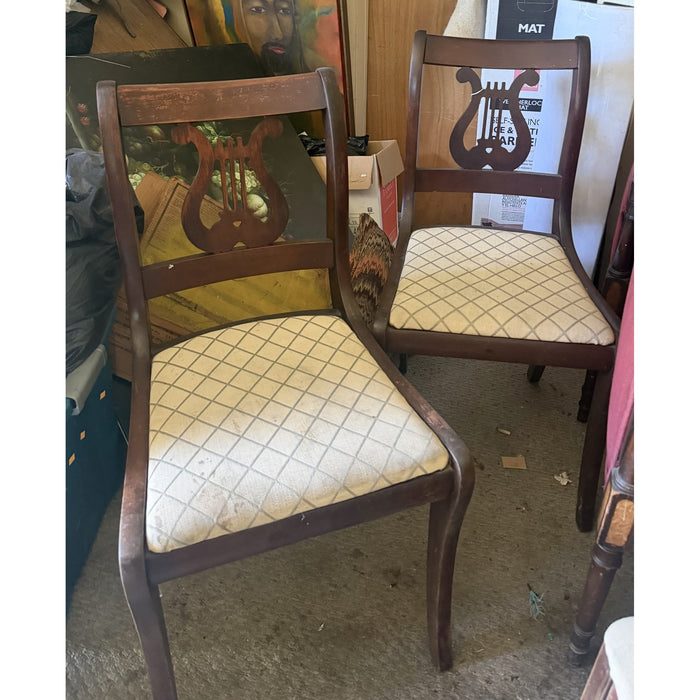 Pair of Mahogany Lyre-Back Side Chairs