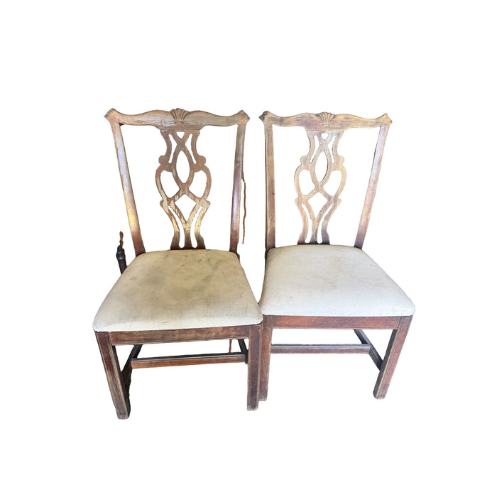 Pair of Shell-Carved Chippendale-Style Side Chairs