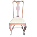 Set of 4 Queen Anne-Style Side Chairs, Mixed Fabric Seats