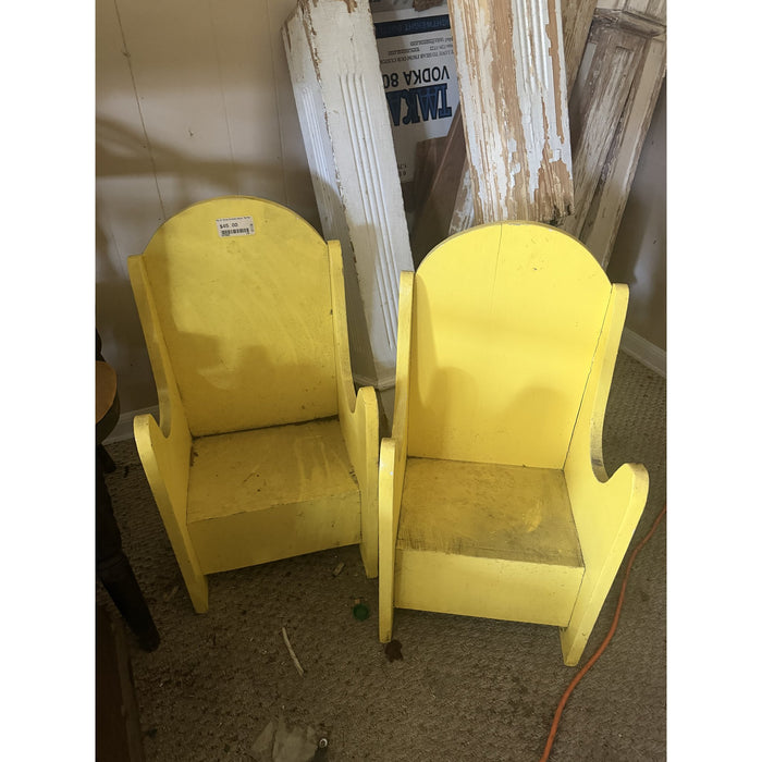 Pair of Yellow Children's Chairs