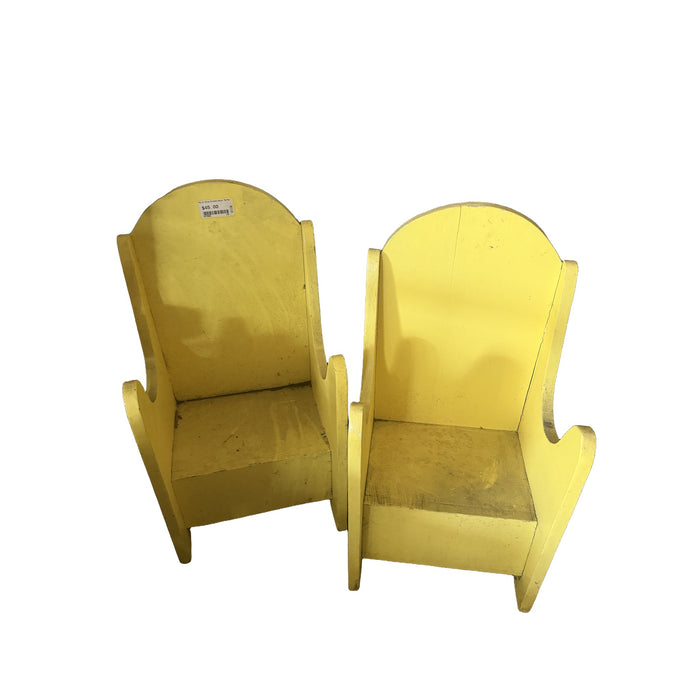 Pair of Yellow Children's Chairs