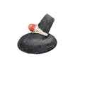 Middle Eastern "Fede" Ring — Red Agate Cabochon, Silver Marked "90" (Size 9)