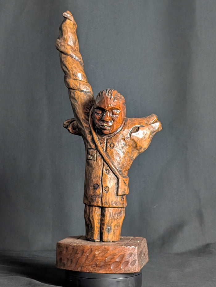“Call to the Sky” – Hand-Carved Folk Art Sculpture (RMB)